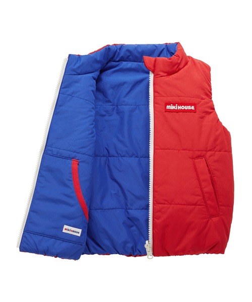MIKI HOUSE（ミキハウス）の「【WEB限定】リバーシブルベスト（ベスト・キッズ・レッド/グリーン/パープル/ブラック/サックスブルー・80ｃｍ/90cm/100cm/110cm/120cm/130cm/140cm/150cm）」の5枚目の写真