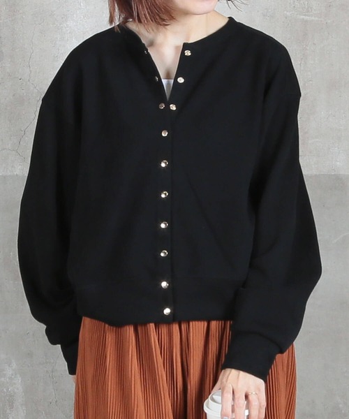 CLOVER DEPOT(クローバーデポ)の「ショート丈カーディガン(CLOVER DEPOT)(カーディガン/ボレロ・レディース・ブラック/ベージュ/チャコールグレー・L/M)」の12枚目の写真