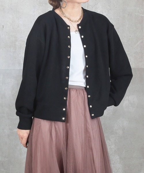CLOVER DEPOT(クローバーデポ)の「ショート丈カーディガン(CLOVER DEPOT)(カーディガン/ボレロ・レディース・ブラック/ベージュ/チャコールグレー・L/M)」の13枚目の写真