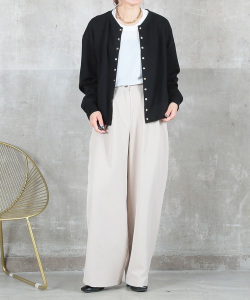 CLOVER DEPOT(クローバーデポ)の「ショート丈カーディガン(CLOVER DEPOT)(カーディガン/ボレロ・レディース・ブラック/ベージュ/チャコールグレー・L/M)」の15枚目の写真