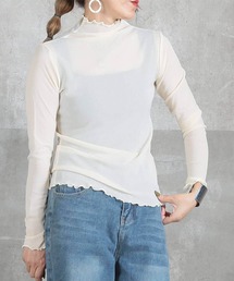 CLOVER DEPOT（クローバーデポ）の「メロウフリルシースルートップス（CLOVER DEPOT）（Tシャツ/カットソー）」