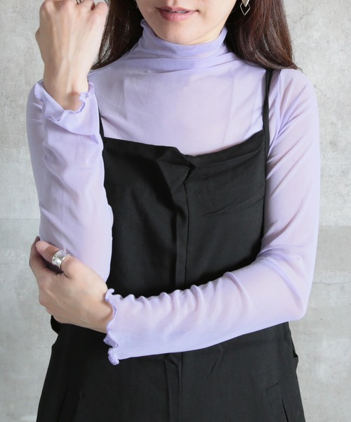 CLOVER DEPOT(クローバーデポ)の「メロウフリルシースルートップス(CLOVER DEPOT)(Tシャツ/カットソー・レディース・ブラック/アイボリー/グレー/ホワイト/ブラウン・FREE)」の16枚目の写真