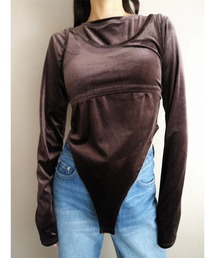 TRUNC（トランクエイティーエイト）の「Velour 2way Body Suits（Tシャツ/カットソー）」
