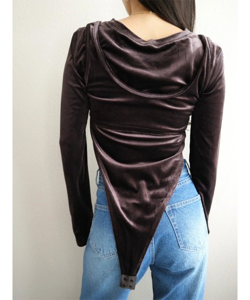 TRUNC（トランクエイティーエイト）の「Velour 2way Body Suits（Tシャツ/カットソー・レディース・ブラック/ブラウン・FREE）」の15枚目の写真