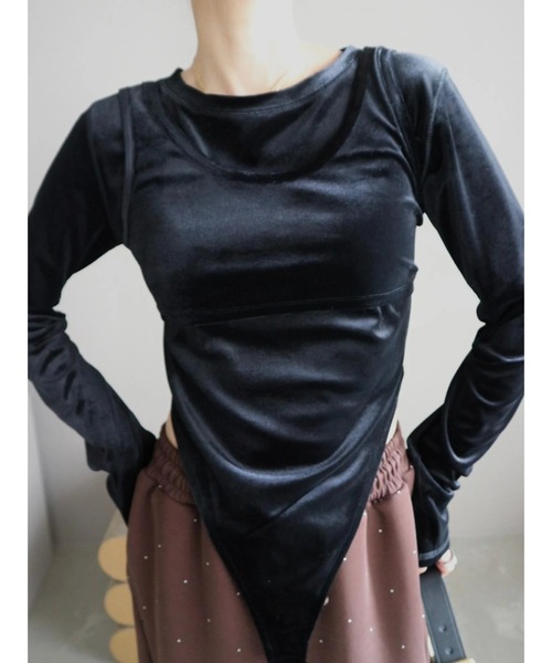TRUNC（トランクエイティーエイト）の「Velour 2way Body Suits（Tシャツ/カットソー・レディース・ブラック/ブラウン・FREE）」の17枚目の写真