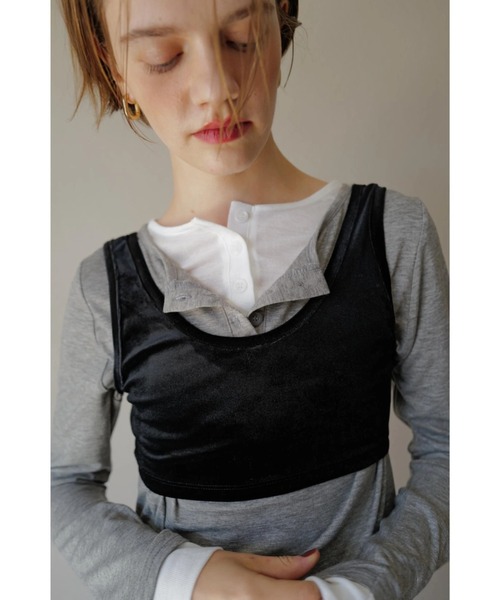 TRUNC（トランクエイティーエイト）の「Velour 2way Body Suits（Tシャツ/カットソー・レディース・ブラック/ブラウン・FREE）」の5枚目の写真