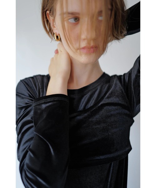 TRUNC（トランクエイティーエイト）の「Velour 2way Body Suits（Tシャツ/カットソー・レディース・ブラック/ブラウン・FREE）」の8枚目の写真
