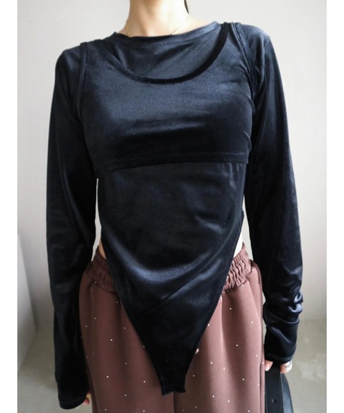 TRUNC（トランクエイティーエイト）の「Velour 2way Body Suits（Tシャツ/カットソー・レディース・ブラック/ブラウン・FREE）」の20枚目の写真