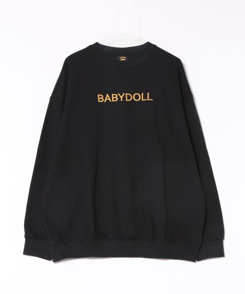 BABYDOLL（ベビードール）の「親子お揃い BIGモノグラムトレーナー 1042A (ボトムス別売り)（スウェット・レディース・ブラック/チャコールグレー/オフホワイト・S/M/L/XL）」の2枚目の写真