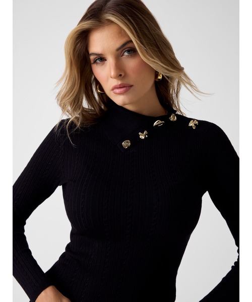 Long Sleeves Tn Prsicilla Cable Rib Sweater ニットトップス | GUESS