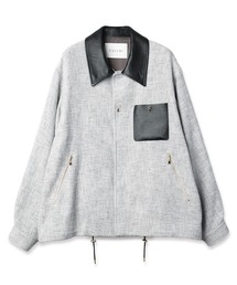 CULLNI（クルニ）の「Leather Panel Tweed Mix Jacket（ブルゾン）」