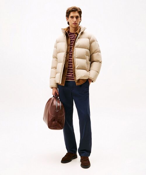 TOMMY HILFIGER(トミーヒルフィガー)の「ダウンスタンドパッファジャケット(ダウンジャケット/コート・メンズ・ブラック/ベージュ/ネイビー・MEDIUM/LARGE/SMALL/X-LARGE)」の13枚目の写真