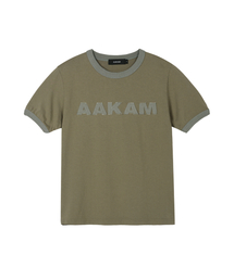 Logo Patch Ringer Top (Khaki-Gray)