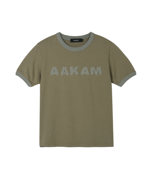 AAKAM(アーカム)の「Logo Patch Ringer Top (Khaki-Gray)(Tシャツ/カットソー・レディース・その他・1/2)」の1枚目の写真