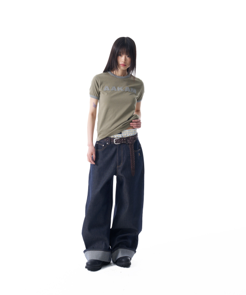 AAKAM(アーカム)の「Logo Patch Ringer Top (Khaki-Gray)(Tシャツ/カットソー・レディース・その他・1/2)」の6枚目の写真