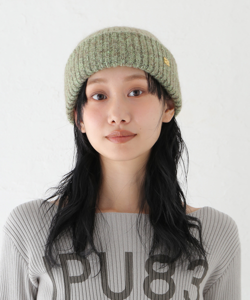 セール】GANNI / ガニー Melange Brushed Mohair Beanie（ニット