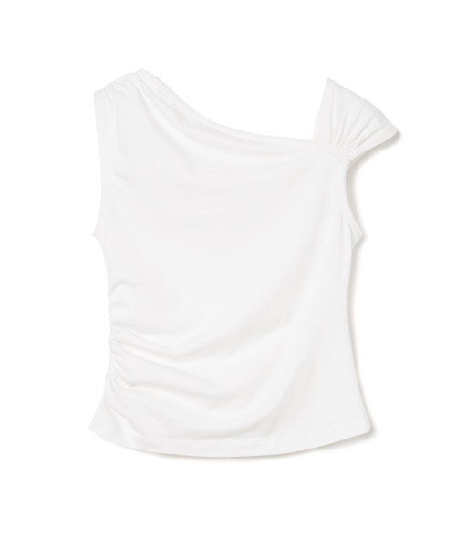 MILLO WOMEN（ミロウーマン）の「アシンメトリックシャーリングトップス[ホワイト]（Tシャツ/カットソー・レディース・その他・SMALL/MEDIUM）」の2枚目の写真