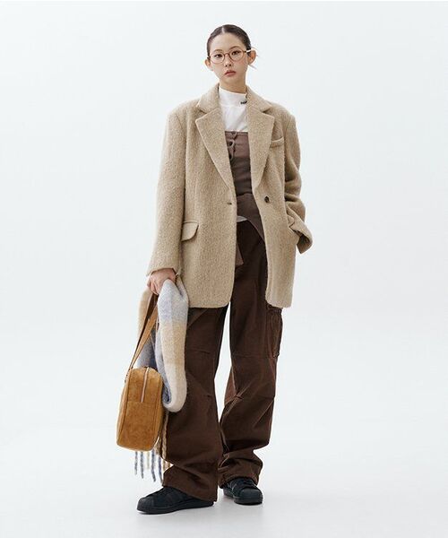 MUSINSA STANDARD WOMAN（ムシンサスタンダードウーマン）の「ウィメンズ薄起毛ワイドカーゴパンツ [バロックブラウン]（その他パンツ・レディース・その他・30/24/25/26/27/28/29）」の2枚目の写真