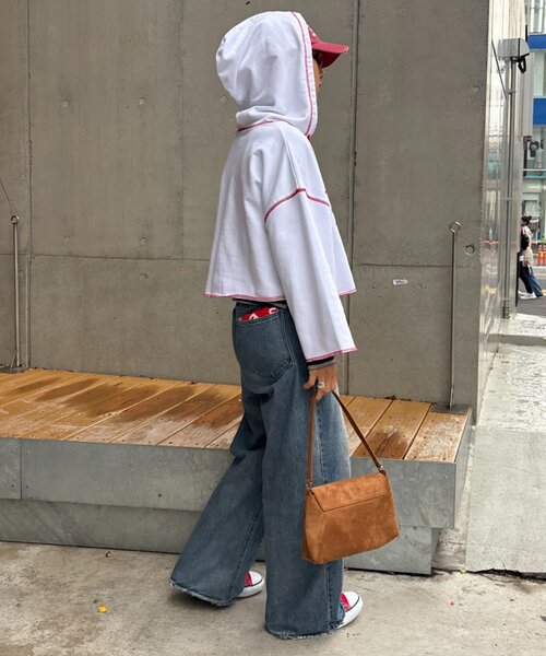 HELLO.SANFRANCISCO（ハローサンフランシスコ）の「■【HELLO.SANFRANCISCO/ハローサンフランシスコ】フーディープリントパーカー（パーカー・レディース・ホワイト/レッド/グレー・ONE SIZE）」の11枚目の写真