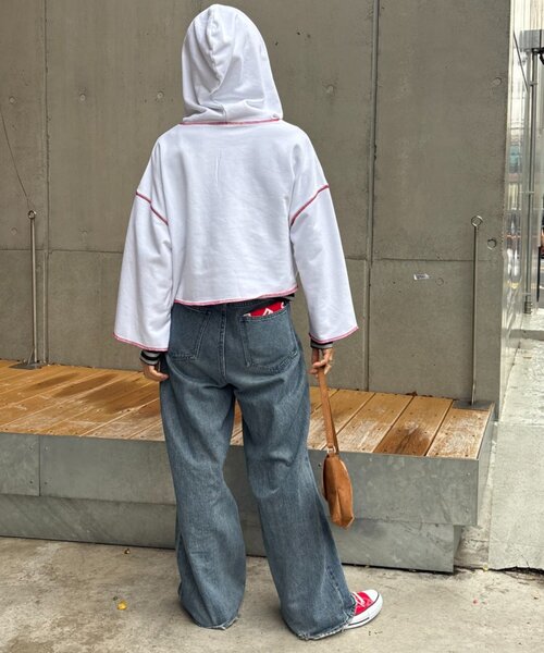 HELLO.SANFRANCISCO（ハローサンフランシスコ）の「■【HELLO.SANFRANCISCO/ハローサンフランシスコ】フーディープリントパーカー（パーカー・レディース・ホワイト/レッド/グレー・ONE SIZE）」の12枚目の写真