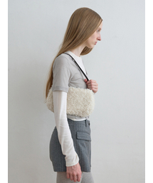 Boucle Fur Shoulder Bag Ivory