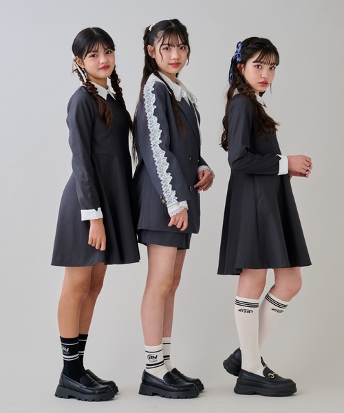 by LOVEiT（バイラビット）の「【卒服】衿つきワンピース（ワンピース・キッズ・グレー/チャコール・160cm/150cm/140cm/130cm）」の4枚目の写真