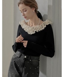 [2025-26 WINTER COLLECTION][MEISM by Re:EDIT]フリルVネックニットトップス