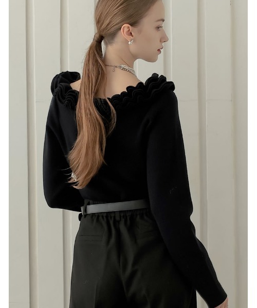 eimyistoire★新品★完売！バックフリルニットトップス EIMYロゴニットトップス