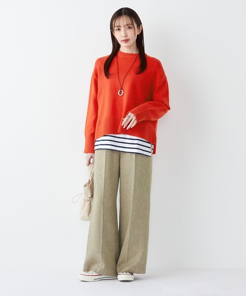 SHIPS Colors(シップス カラーズ)の「SHIPS Colors:〈手洗い可能〉カラー ミックス ツイード ボタン ワイドパンツ◇(その他パンツ・レディース・ベージュ/ライトグリーン/ピンク・SMALL/MEDIUM)」の22枚目の写真