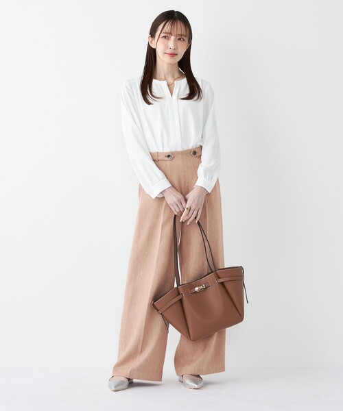 SHIPS Colors(シップス カラーズ)の「SHIPS Colors:〈手洗い可能〉カラー ミックス ツイード ボタン ワイドパンツ◇(その他パンツ・レディース・ベージュ/ライトグリーン/ピンク・SMALL/MEDIUM)」の17枚目の写真