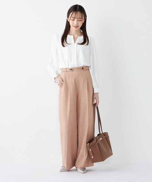 SHIPS Colors(シップス カラーズ)の「SHIPS Colors:〈手洗い可能〉カラー ミックス ツイード ボタン ワイドパンツ◇(その他パンツ・レディース・ベージュ/ライトグリーン/ピンク・SMALL/MEDIUM)」の18枚目の写真