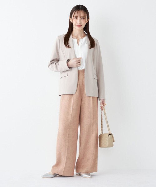 SHIPS Colors(シップス カラーズ)の「SHIPS Colors:〈手洗い可能〉カラー ミックス ツイード ボタン ワイドパンツ◇(その他パンツ・レディース・ベージュ/ライトグリーン/ピンク・SMALL/MEDIUM)」の20枚目の写真