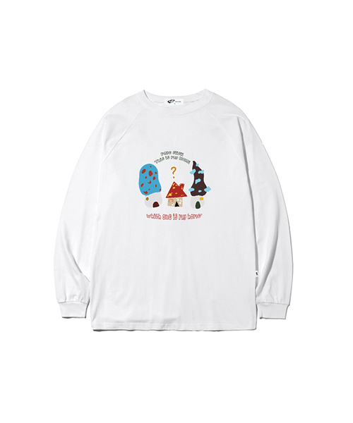 PAGESIISII（ページシシ）の「ジブジブジブプリントオーバーサイズロングスリーブ[4カラー]（Tシャツ/カットソー・レディース・ホワイト/ブラック/ネイビー/ブラウン・MEDIUM/LARGE）」の2枚目の写真