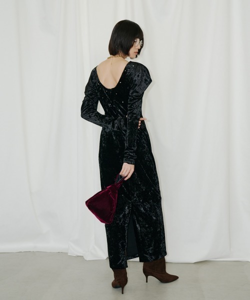 パールグロウベロアドレス / pearl glow velour dress（ドレス