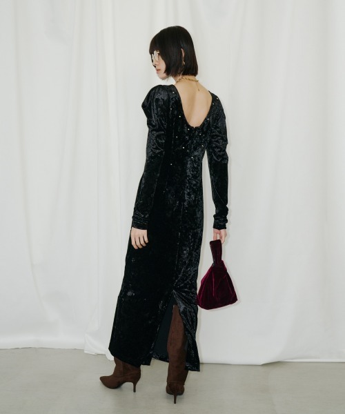 ANDRESD(アンドレスド)の「パールグロウベロアドレス / pearl glow velour dress(ドレス・レディース・ブラック/ブラウン・S/M/L)」の16枚目の写真