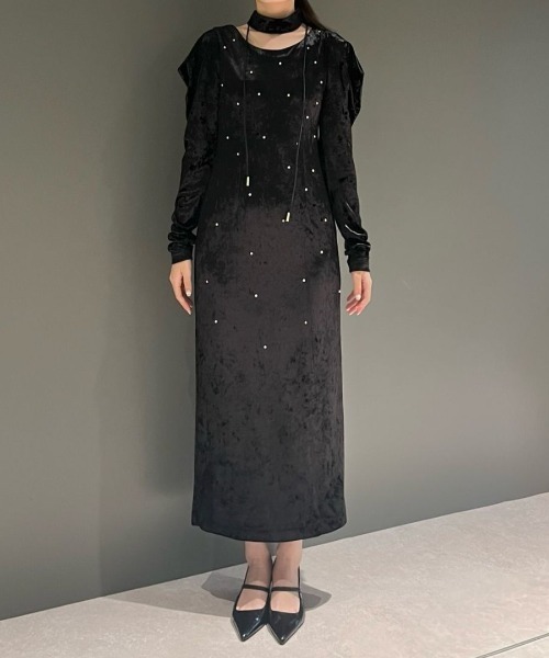 パールグロウベロアドレス / pearl glow velour dress（ドレス