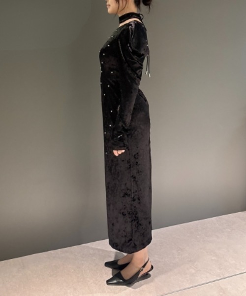 パールグロウベロアドレス / pearl glow velour dress（ドレス