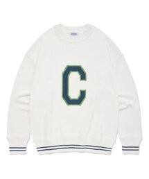 Cロゴクルーネックニットアイボリー