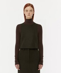LADY VOLUME（レディーボリューム）の「BACK OPEN WOOL TOP_KHAKI（ベスト）」