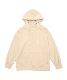 ベルベットワッフルボタンフードライトベージュ