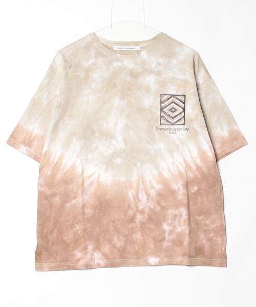 ONE DAY KMC (ワンデイケーエムシー)の「Children of the discordance / HAND DYEING AND PRINT TEE TYPE E / COTDCS-250E(Tシャツ/カットソー・メンズ・ベージュ/ブラック・3/2)」の1枚目の写真