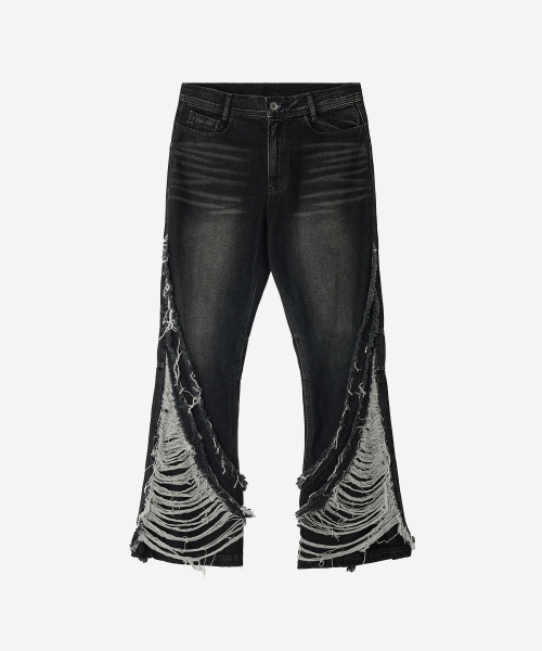 BLR(ビーエルアール)の「Destroyed Crush Double Line Washing Denim Pants (MEN)(デニムパンツ・メンズ・その他・SMALL/MEDIUM/LARGE)」の2枚目の写真
