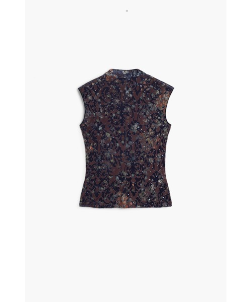 Desigual(デシグアル)の「ダークフラワーハイネックノースリーブニット(Tシャツ/カットソー・レディース・ブラック・S/M/L/XL/XS)」の3枚目の写真