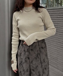 【&g'aime 】ラメアウトリンキングベーシックリブニット Lame Out-Linking Basic Rib Knit