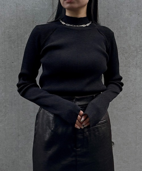 &g'aime(アンジェム)の「【&g'aime 】ラメアウトリンキングベーシックリブニット Lame Out-Linking Basic Rib Knit(ニット/セーター・レディース・ブラウン/ブラック/アイボリー・FREE)」の6枚目の写真