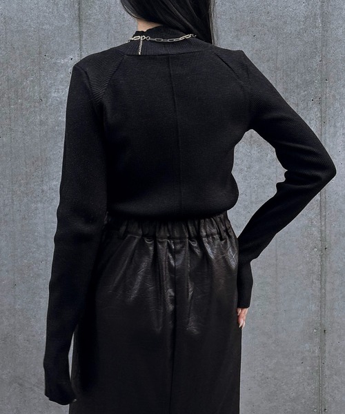 &g'aime(アンジェム)の「【&g'aime 】ラメアウトリンキングベーシックリブニット Lame Out-Linking Basic Rib Knit(ニット/セーター・レディース・ブラウン/ブラック/アイボリー・FREE)」の10枚目の写真