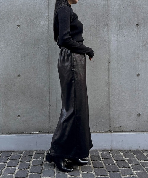 &g'aime(アンジェム)の「【&g'aime 】ラメアウトリンキングベーシックリブニット Lame Out-Linking Basic Rib Knit(ニット/セーター・レディース・ブラウン/ブラック/アイボリー・FREE)」の13枚目の写真