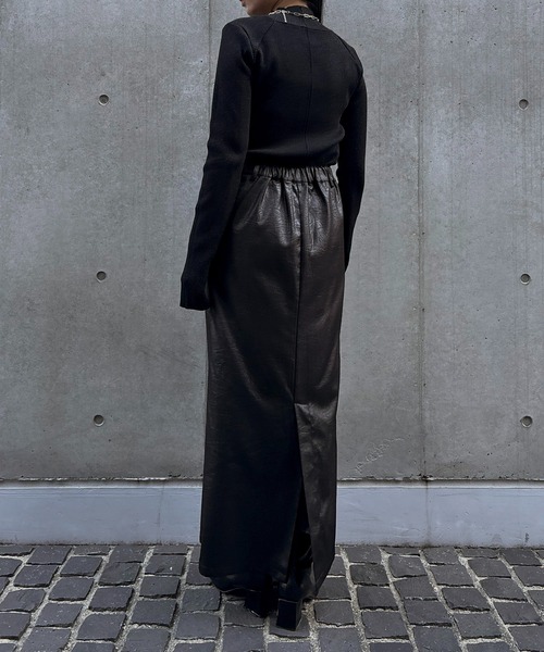 &g'aime(アンジェム)の「【&g'aime 】ラメアウトリンキングベーシックリブニット Lame Out-Linking Basic Rib Knit(ニット/セーター・レディース・ブラウン/ブラック/アイボリー・FREE)」の14枚目の写真