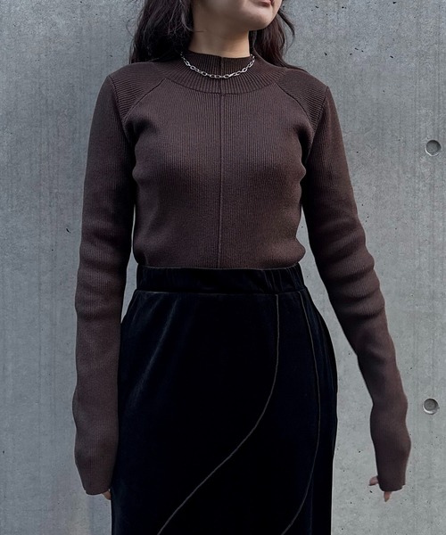 &g'aime(アンジェム)の「【&g'aime 】ラメアウトリンキングベーシックリブニット Lame Out-Linking Basic Rib Knit(ニット/セーター・レディース・ブラウン/ブラック/アイボリー・FREE)」の15枚目の写真