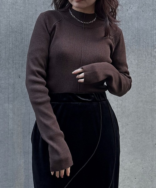 &g'aime(アンジェム)の「【&g'aime 】ラメアウトリンキングベーシックリブニット Lame Out-Linking Basic Rib Knit(ニット/セーター・レディース・ブラウン/ブラック/アイボリー・FREE)」の16枚目の写真
